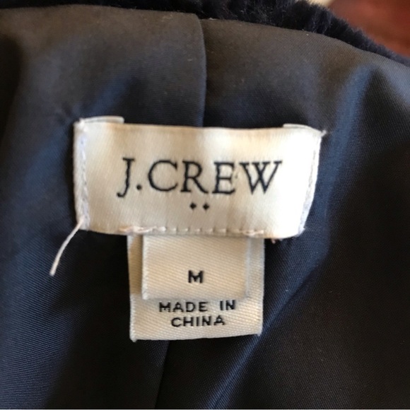 Women’s medium J. Crew fuzzy vest.  Navy blue - Picture 4 of 6